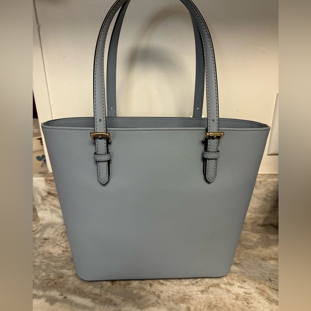 MICHAEL KORS Saffiano Sky Blue Tote Bag - Picture 2 of 10